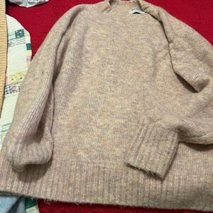 Old Navy Pink Crew Neck Sweater Ribbed Knit